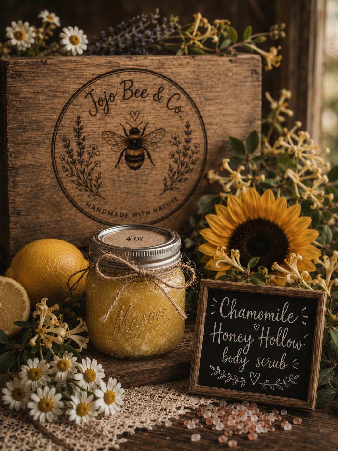 Honey Hollow Chamomile Epsom Salt Body Scrub